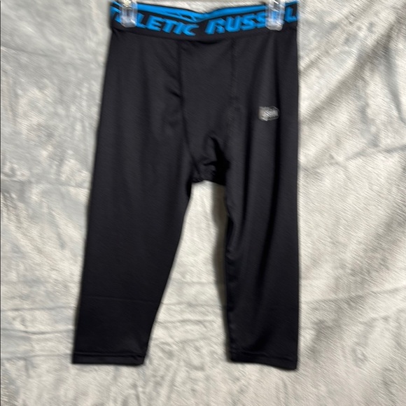 New Russel athletic compression leggings Black boys 8 Compression long shorts - Picture 1 of 5